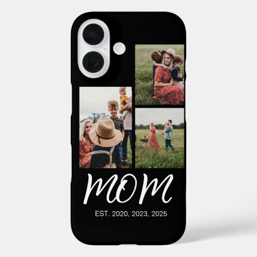 Moeder Stelde Modern Schrift Zwart 3 Foto Case-Mate iPhone Case (Achterkant)