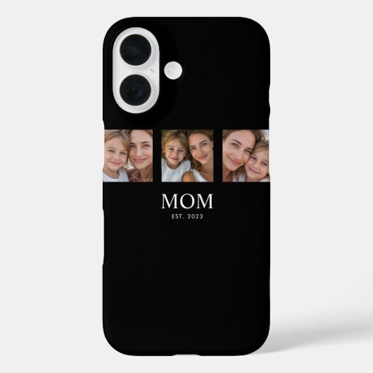 Moeder Stelde Modern Schrift Zwart 3 Foto Case-Mate iPhone Case (Achterkant)