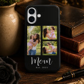 Moeder Stelde Modern Schrift Zwart 3 Foto Case-Mate iPhone Case