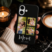 Moeder Stelde Modern Schrift Zwart 3 Foto Case-Mate iPhone Case