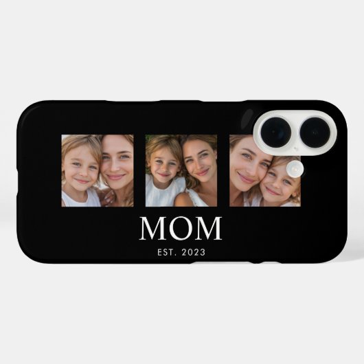 Moeder Stelde Modern Schrift Zwart 3 Foto Case-Mate iPhone Case (Achterkant (horizontaal))