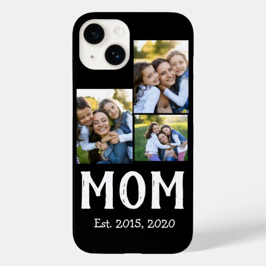 Moeder Stelde Modern Schrift Zwart 3 Foto Case-Mate iPhone Case (Achterkant)
