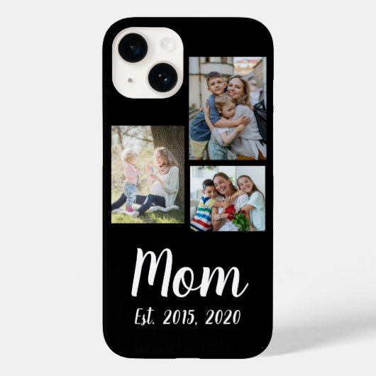 Moeder Stelde Modern Schrift Zwart 3 Foto Case-Mate iPhone Case (Achterkant)