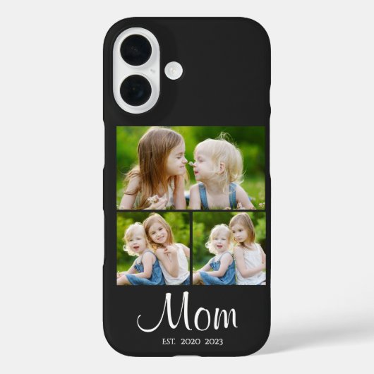 Moeder Stelde Modern Schrift Zwart 3 Foto Case-Mate iPhone Case (Achterkant)