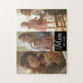 Moeder Stelde Modern Schrift Zwart 3 Foto Legpuzzel (Verticaal)
