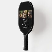 Moeder Stelde Modern Schrift Zwart 3 Foto Pickleball Paddle (Links)