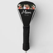 Moeder Stelde Modern Vet Schrift Zwart 3 Foto Golfheadcover (Voorkant)
