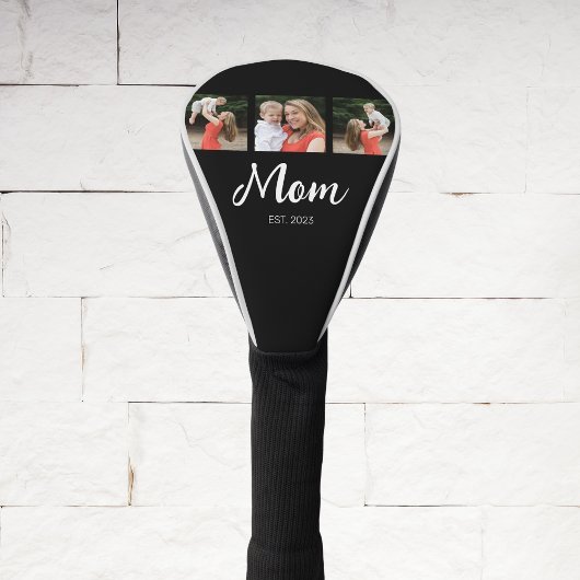 Moeder Stelde Modern Vet Schrift Zwart 3 Foto Golfheadcover