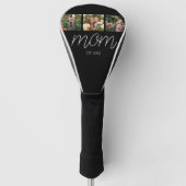 Moeder Stelde Modern Vet Script Zwart 3 Foto Golfheadcover (Voorkant)