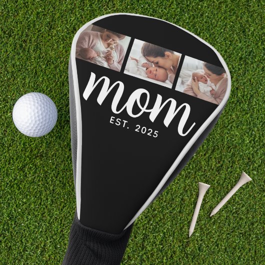 Moeder Stelde Modern Vet Script Zwart 3 Foto Golfheadcover