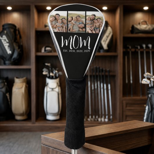 Moeder Stelde Modern Vet Script Zwart 3 Foto Golfheadcover