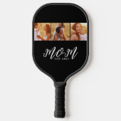 Moeder Stelde Modern Vet Script Zwart 3 Foto Pickleball Paddle (Achterkant)