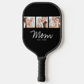 Moeder Stelde Modern Vet Script Zwart 3 Foto Pickleball Paddle (Achterkant)