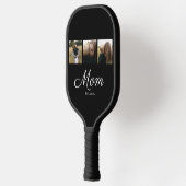 Moeder Stelde Modern Vet Script Zwart 3 Foto Pickleball Paddle (Links)