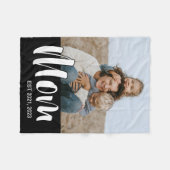 Moeder Stelde Modern Zwarte Schrift Foto Op Fleece Deken (Voorkant (Horizontaal))