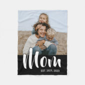 Moeder Stelde Modern Zwarte Schrift Foto Op Fleece Deken (Voorkant)