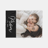 Moeder Stelde Modern Zwarte Script Foto Op Fleece Deken (Voorkant (Horizontaal))