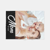 Moeder Stelde Modern Zwarte Script Foto Op Fleece Deken (Voorkant (Horizontaal))