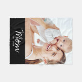 Moeder Stelde Modern Zwarte Script Foto Op Fleece Deken (Voorkant (Horizontaal))