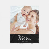 Moeder Stelde Modern Zwarte Script Foto Op Fleece Deken (Voorkant)
