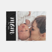 Moeder Stelde Modern Zwarte Script Foto Op Fleece Deken (Voorkant (Horizontaal))