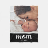 Moeder Stelde Modern Zwarte Script Foto Op Fleece Deken (Voorkant)