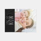 Moeder Stelde Modern Zwarte Script Foto Op Fleece Deken (Voorkant (Horizontaal))