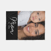 Moeder Stelde Modern Zwarte Script Foto Op Fleece Deken (Voorkant (Horizontaal))