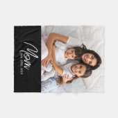 Moeder Stelde Modern Zwarte Script Foto Op Fleece Deken (Voorkant (Horizontaal))