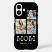 Moeder Stelde Moderne 3 Foto Zwart Case-Mate iPhone Case (Achterkant)