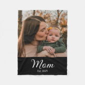 Moeder Stelde Moderne Script Foto Op Fleece Deken (Voorkant)