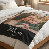 Moeder Stelde Moderne Script Foto Op Fleece Deken