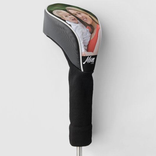Moeder Stelde Moderne Script Foto Op Golfheadcover (Schuin)