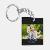 Moeder Stelde Moderne Script Foto Op Sleutelhanger (Voorkant Links)