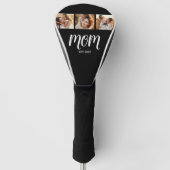 Moeder Stelde Moderne Vet Script Zwart 3 Foto Golfheadcover (Voorkant)
