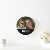 Moeder Stelde Moderne Witte Minimaal Foto Op Ronde Klok (Huis)