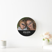 Moeder Stelde Moderne Witte Minimaal Foto Op Ronde Klok (Huis)