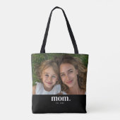 Moeder Stelde Moderne Zwarte Foto Op Tote Bag (Achterkant)