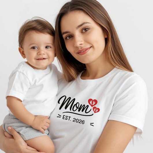 Moeder stelde Moederdag naam jaar in T-shirt