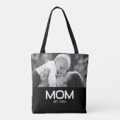 Moeder Stelde Moedige Zwarte Foto Vast Tote Bag (Achterkant)