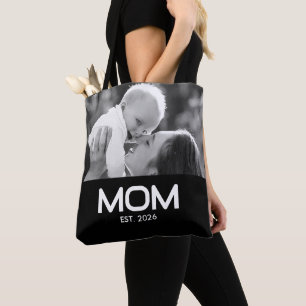 Moeder Stelde Moedige Zwarte Foto Vast Tote Bag