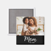 Moeder Stelde Witte Script Foto Cadeau Eenvoudig P Magneet (Voorkant / Achterkant)