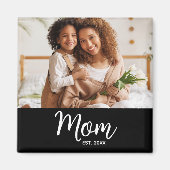 Moeder Stelde Witte Script Foto Cadeau Eenvoudig P Magneet (Voorkant)