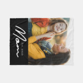 Moeder Stelde Zwart Modern Script Foto Op Fleece Deken (Voorkant (Horizontaal))