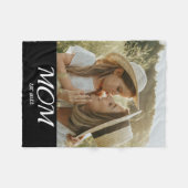 Moeder Stelde Zwarte Moderne Script Foto Op Fleece Deken (Voorkant (Horizontaal))
