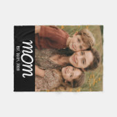 Moeder Stelde Zwarte Moderne Script Foto Op Fleece Deken (Voorkant (Horizontaal))