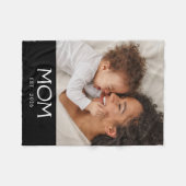 Moeder Stelde Zwarte Moderne Typografie Foto Op Fleece Deken (Voorkant (Horizontaal))