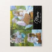 Moeder Sticht Modern Schrift Zwart 3 Foto Legpuzzel (Verticaal)