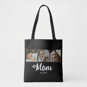 Moeder Sticht Modern Vet Schrift Zwart 3 Foto Tote Bag