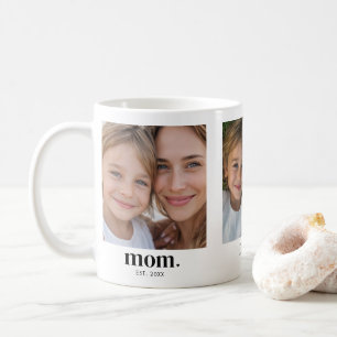 Moeder Sticht Modern Zwart 3 Foto Koffiemok